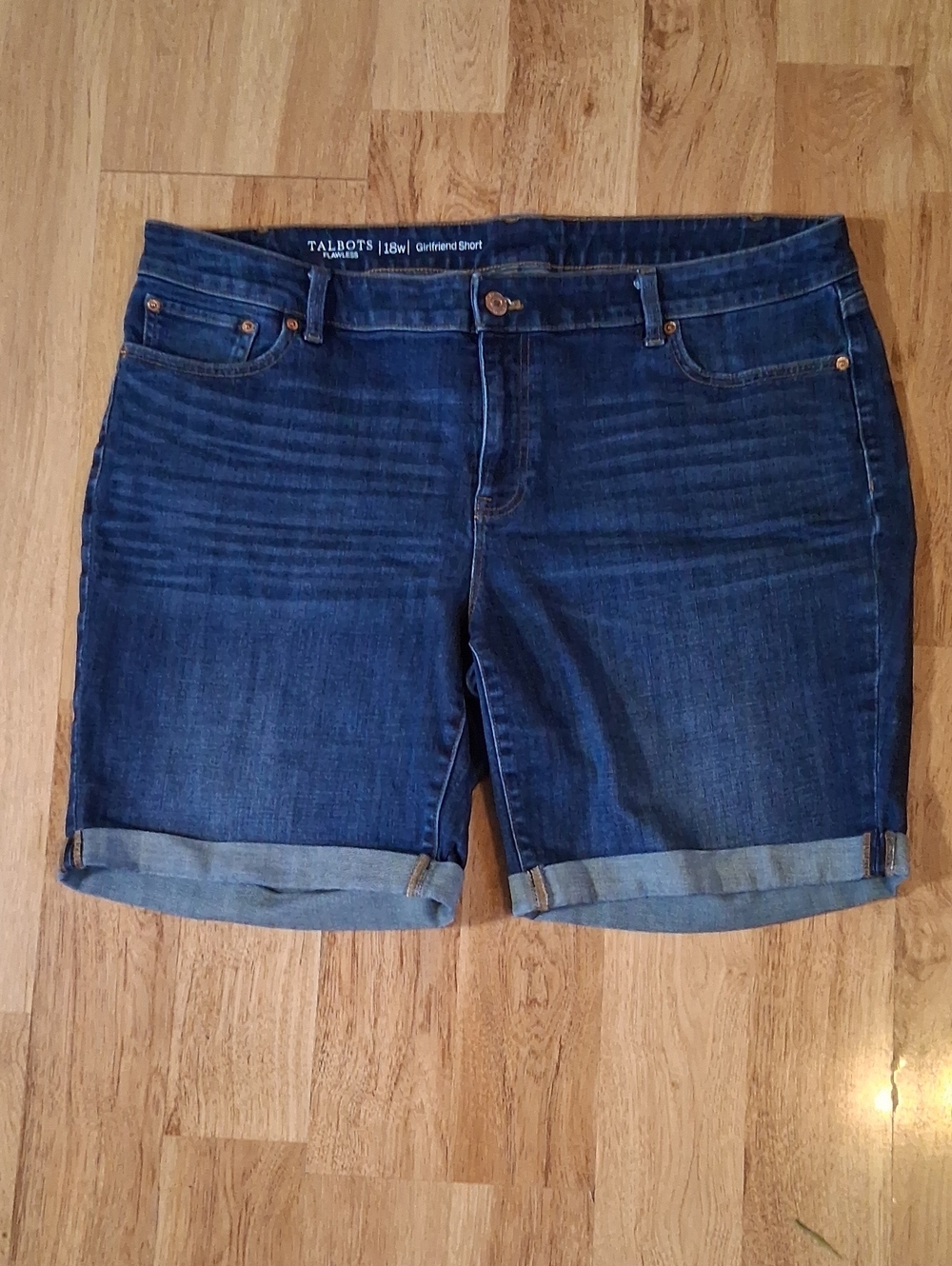 Talbots Dark Blue Rolled Hem Denim Shorts